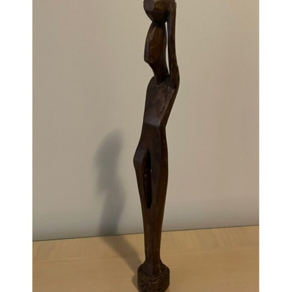 Figurine - Abstract Carved Female Tribal Wooden Figurine - Picture 9 of 12